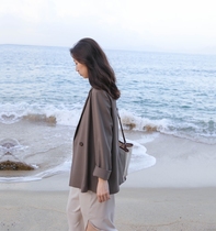 5SISS thin blazer womens spring and autumn Korean version of new small man temperament set retro casual small suit