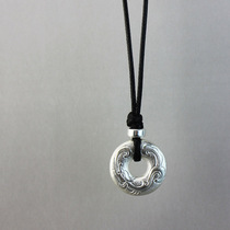 Guquan Yinjia S99 sterling silver buckle pendant dragon necklace sweater chain pure handmade men and women couples send rope