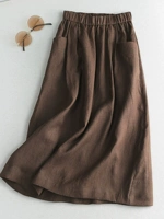 Внешняя торговля, оригинальные экспортные товары из Италии, женская таможенная очистка, древняя японская повседневная юбка трапециевидной формы из хлопка и льна с высокой талией