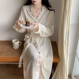 Осенний банный халат, хлопковый лонгслив, сексуальная пижама, платье, ферментированный клейкий рис