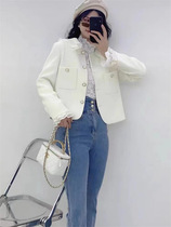 2023 Spring and Autumn Out of Cabinet Fashionable Temperament Sweet Double-layer Doll Collar Versatile Small Fragrance Style Short Jacket 805