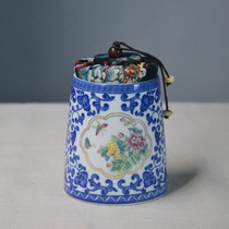 Shan Ming Xiaoharbingde Town Ceramics Small Tea Leaves Jar Small Storage Jar Green Flower Porcelain Small Fresh Hem