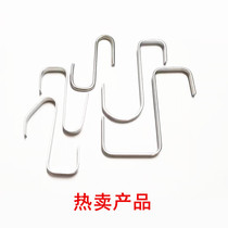 Solid square hook 304 stainless steel load-bearing arc type small hook kitchen shelf hook flat round Line S hook direct selling