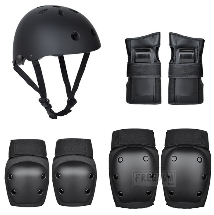 Professional Skateboard Sports Protective Gear 7 Pieces Helmets Helmet Armguard Elbow Guard Kneecap FREEDOM SKATEBOARD SHOP
