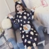 Mùa đông san hô nhung nữ đồ ngủ flannel nightdress dài dễ thương phim hoạt hình Hàn Quốc cộng với dịch vụ quần áo cơ thể Đại Liên quần áo ngủ nữ Giống cái
