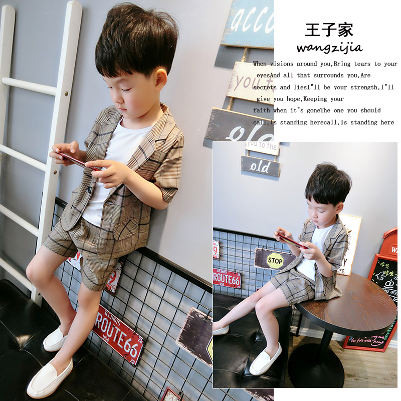 Boy Suit Summer Summer Children Casual Suit Small Suit Man Slim Fit Boy Inn Three Sets Summer Dress Flower Boy