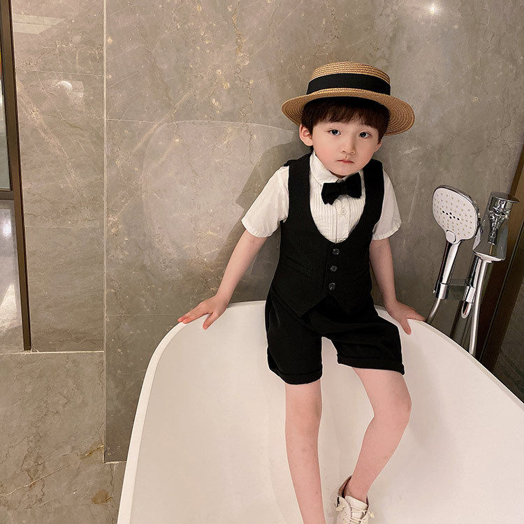 Boys' small dress summer piano performance clothing kindergarten performance six one catwalk flower girl dress small suit summer