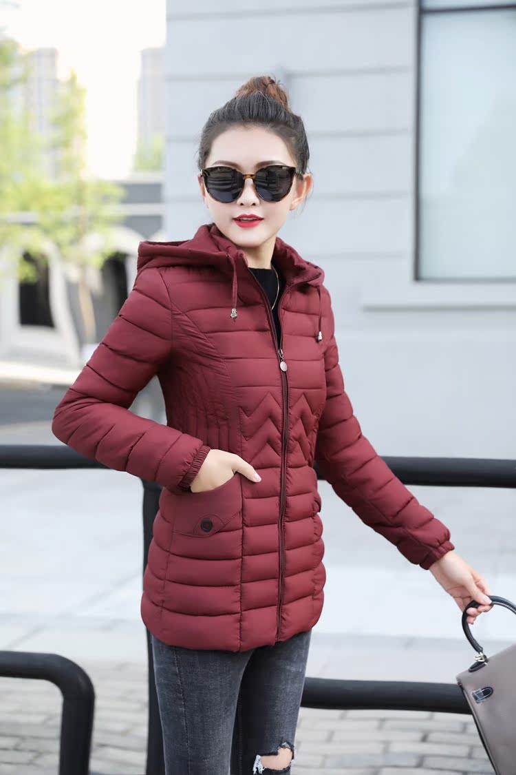 Áo khoác cotton chống mùa cho nữ Áo khoác lửng cotton mỏng xuống mùa đông Hàn Quốc 2018 mới áo khoác cotton mỏng nhẹ MM áo phao cổ lông dáng ngắn