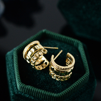 Wei Jia exquisite hollow chain diamond multi-line 18K gold earring ear ring earrings