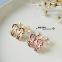 F home design Chance Inifine series inlaid with natural high quality Ruby Diamond 18K gold stud stud