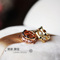  Wei familyPassepartout heart love~Japan T family with the same Passepartout 18K gold rose gold inlaid with 20 diamonds