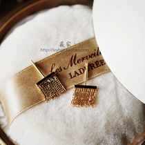  Wei Jiabead curtain exclusive craft plain 18K gold pure gold temperament short tassel earrings 