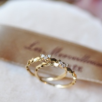  Wei JiaXinhai Japanese design natural diamond 18K gold peach heart love ring tail ring 