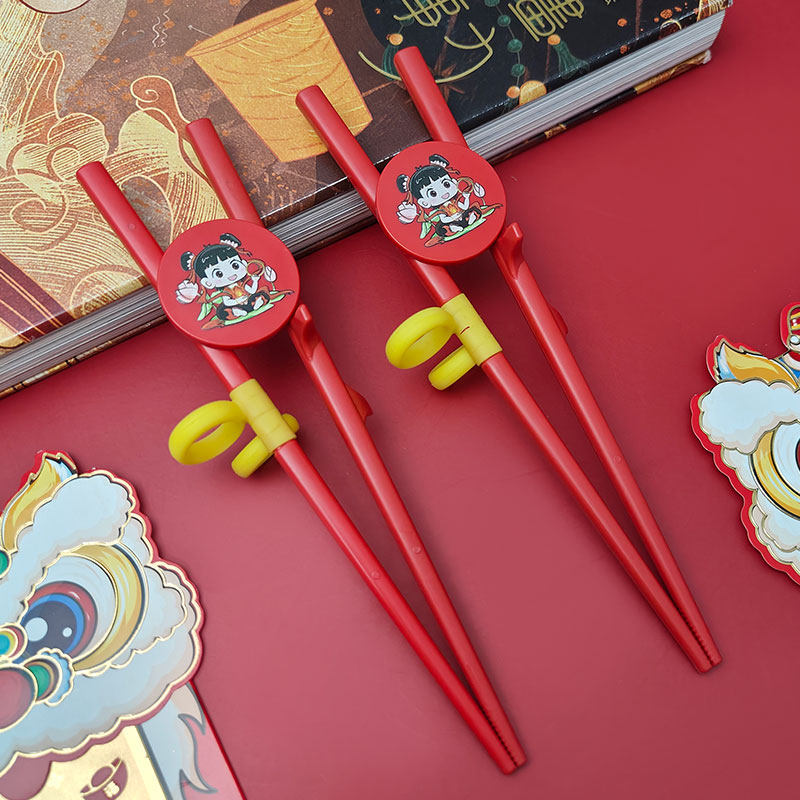 Nezha Food-Grade Training Chopsticks for Children Aged 3 to 6 and Above, Cartoon Learning Chopsticks for Babies
