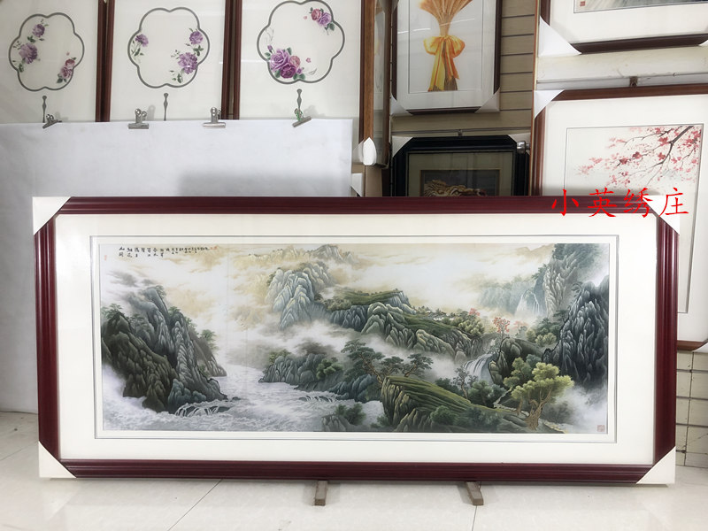 Pure handmade boutique Suzhou embroidery painting Su embroidery finished product hanging painting Xuanguan decoration painting 60160 landscape and scenic painting
