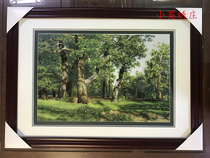 Pure handmade new boutique Suzhou embroidery painting Su embroidery finished hanging painting porch decorative painting 4060 Oak Forest