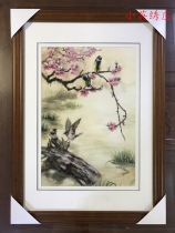 Pure handmade boutique Suzhou embroidery painting Su embroidery finished hanging painting porch decorative painting 4060 boutique flowers and birds