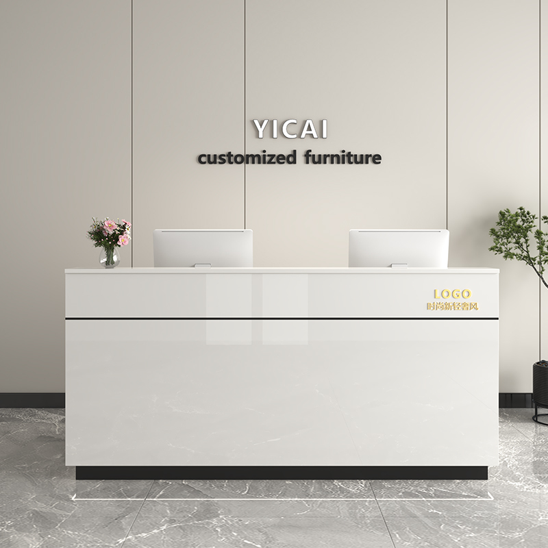 Front Desk Table Company Reception Desk Clothing Store Beauty Salon Cashier Counter Small Simple Modern Lacquered Bar Counter