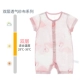 Quần áo trẻ em gạc 0 cotton mùa hè 3 bộ đồ ngủ ngắn tay mỏng nhẹ romper haber sơ sinh bé sơ sinh - Áo liền quần