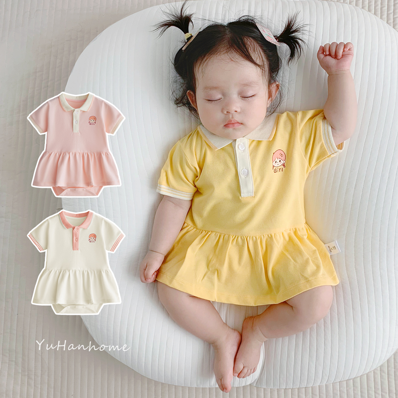 Baby skirt summer packing assortment cute thin coat polo shirt baby short sleeve hackdress