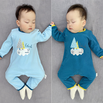 Baby jumpsuit spring and autumn casual pajamas cartoon newborn climbing clothes ha clothes early autumn baby clothes autumn clothes