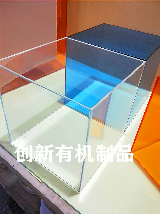 High transparent acrylic dust cover display counter box mechanical cover colored organic glass flow table customized