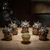 Twelve Pixiu tea pet ornaments can be raised cute incense inserts Personality creative lucky tea gifts Pang play insects