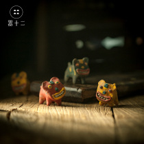 Twelve little tigers tea pet ornaments boutique can raise desktop creative cute little brain axe post-80s nostalgic items