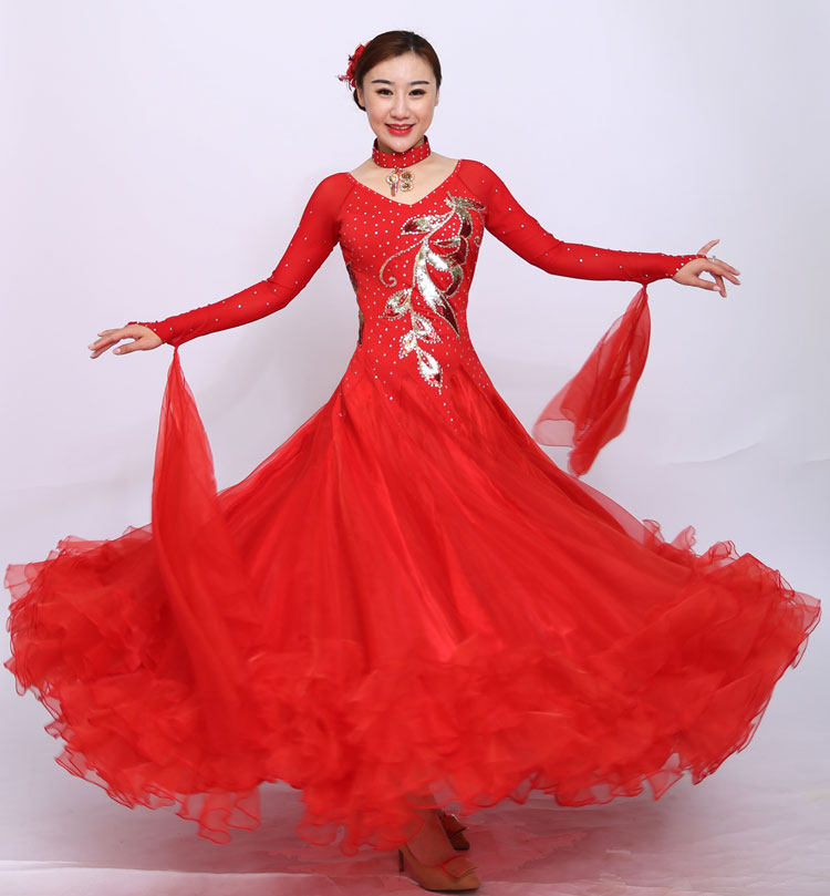 Modern dance competition dance dress Performance costume National standard dance Social dance Swing dress Waltz dance dress Collective dance dress