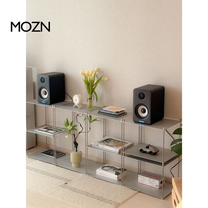[Standard Model] 2mm Thick Modular Stainless Steel Storage Rack Shelf Display Storage Rack Bookshelf