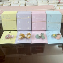 Colorful hairpin card paper yellow pink blue leather pattern star card hair accessories clip candy tag card head