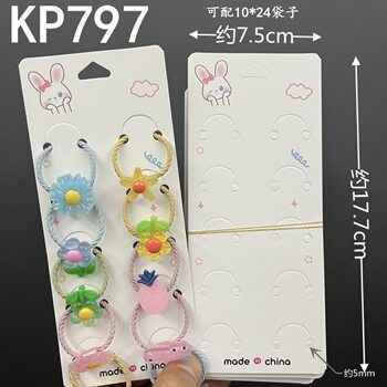 Kp797 New Cloud Rabbit Card Holder with 10 Card Slots, Elastic Band Set, Card Holder, Hair Tie, Packaging Tag