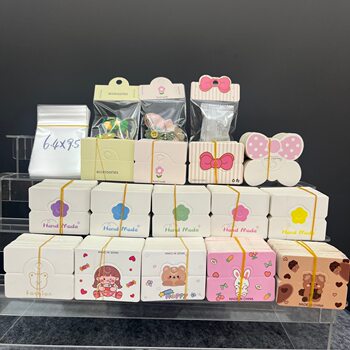 100 Small Folding Card Tags for Jewelry, Department Stores, Snacks, Packaging, 6.4cm, Handmade DIY Hairpin Tags, Cardstock