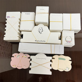 100 Hanging Cards for Displaying Necklaces, Cardstock for Clavicle Chains, DIY Accessory Materials, Necklace Cards, Jewelry Bracelet Cardboard