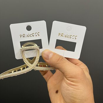 Kp771 Plastic Shark Clip Card Five-Point Square Gold-Stamped Hair Clip Hairpin Card Head Card Paper DIY Accessories