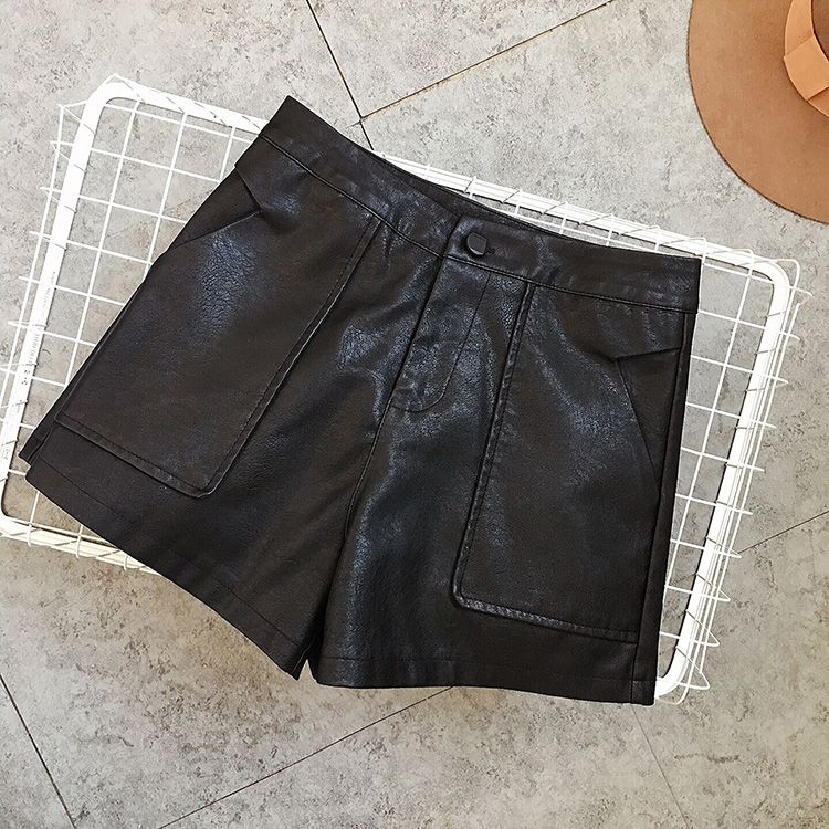 [Hạn chế, chụp ảnh 48] Quần legging nữ mới mặc quần short đen Quần da mỏng eo cao phiên bản Hàn Quốc quần đùi bò nữ