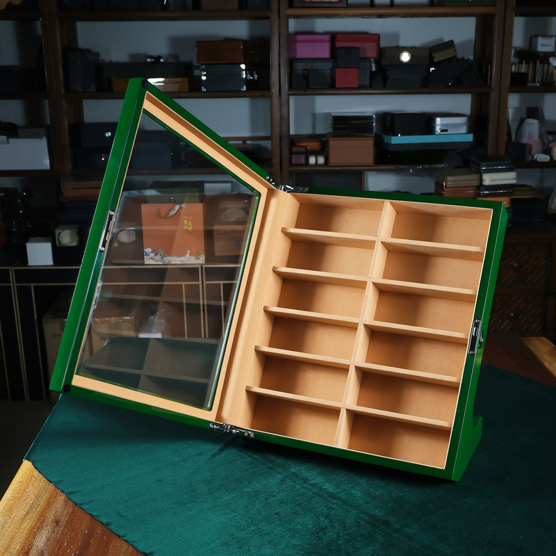 Multi-Compartment Glasses Storage Box, High-Gloss Piano Lacquer Display Box, Sunglasses Collection Box, Vertical Jewelry Box