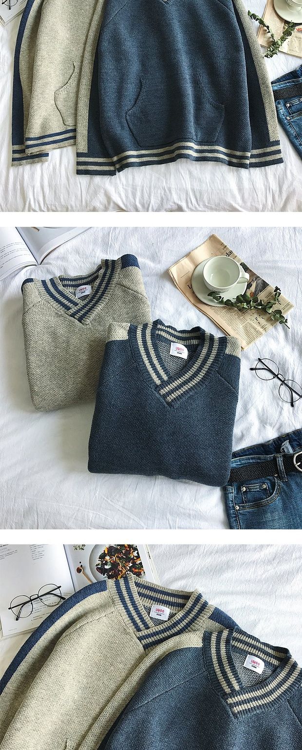 Cặp vợ chồng áo len nam lười biếng Hồng Kông Harajuku sinh viên ulzzang sang trọng đầu mùa thu áo len áo cặp