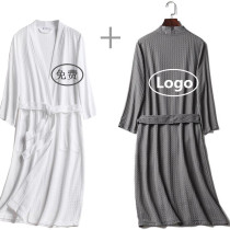 Free custom logo bathrobe summer mens and womens universal thin bathrobe embroidered beauty salon bathrobe hotel plus size