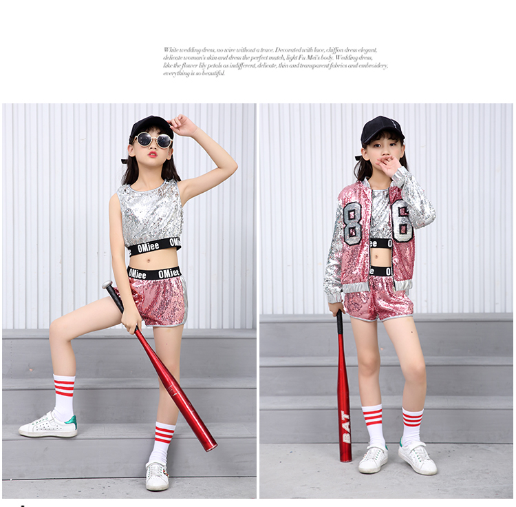 Trang phục khiêu vũ Jazz Trang phục trẻ em có trang phục biểu diễn hip-hop Hip-Hop cho thấy trang phục khiêu vũ của các cô gái trang phục biểu diễn cho bé