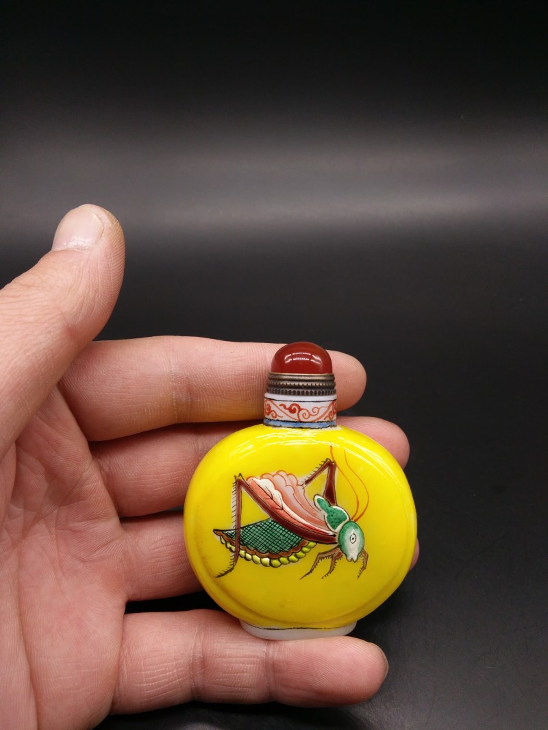 Bo antiques household tea studio furniture with glass hand-made sculpture painting and practical snuff pot