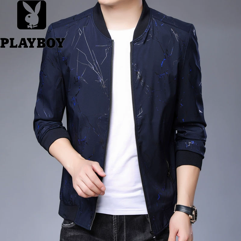 Cửa hàng đặc sản Playboy Jake Man. Đàn ông trung niên giản dị áo khoác mỏng bóng chày đồng phục hàng đầu áo khoác đất - Đồng phục bóng chày