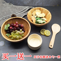 Bamboo salad bowl big fruit plate Western restaurant tableware bamboo bowl fruit salad vegetable basin beauty Chinese herbal mask Bowl