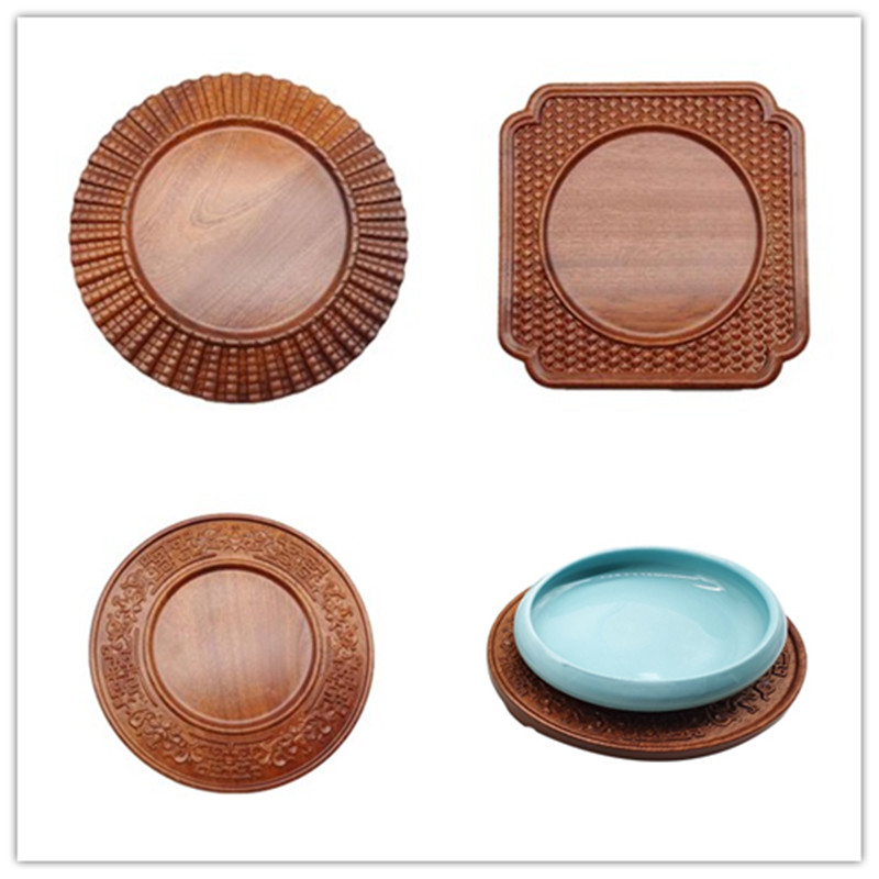 Retro creative cutlery dishes Private room Vegetable Individuality Flat Pan Wood Bright Stall Pendulum Table Cold Art Cold Dish Featured Pendulum Disc