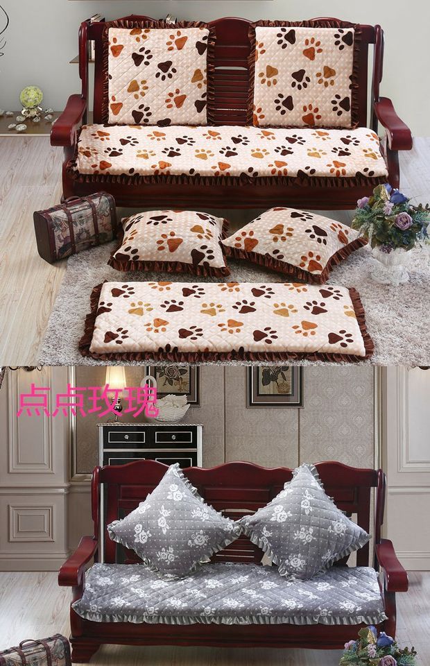 Mùa đông dày gỗ sofa đệm sang trọng chống trượt băng ghế dự bị đệm ghế sofa gỗ gụ đệm thảm trải ghế gỗ mùa đông