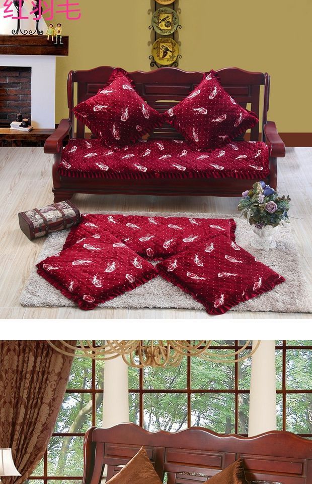 Mùa đông dày gỗ sofa đệm sang trọng chống trượt băng ghế dự bị đệm ghế sofa gỗ gụ đệm thảm trải ghế gỗ mùa đông
