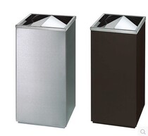 Stainless steel trash can Hotel lobby vertical flip cover direct drop ground Peel bucket large square with inner bucket