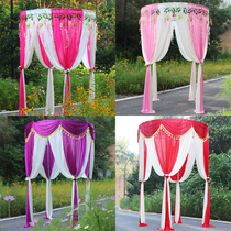  New wedding flower pavilion gauze curtain cloth curtain Wedding hi pavilion Ceremony pavilion Wishing pavilion Cloth curtain wedding scene decoration
