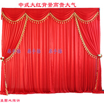  New Chinese wedding props big red background gauze curtain Chinese wedding scene layout stage background cloth gauze curtain