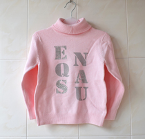 1-2-3 years old childrens clothing boys and girls pure cotton turtleneck letter plaid sweater sweater pullover spring and autumn versatile